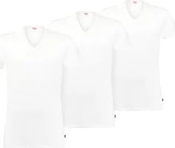 Levi's V-Neck Baumwolle 3er-Pack T-Shirt kurzarm weiß (Herren)
