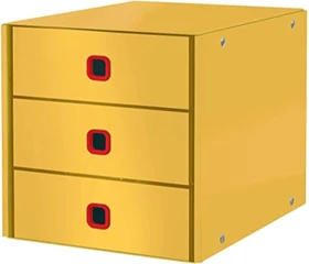 Leitz Click & Store Cosy Schubladenbox, 3 Schubladen, gelb