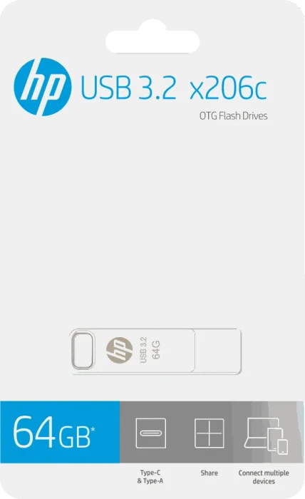 PNY HP x206c 64GB, USB-A + USB-C, USB 3.2 Gen 1×1