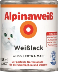 Alpina Farben Alpinaweiß Weißlack extra matt weiß, 125ml