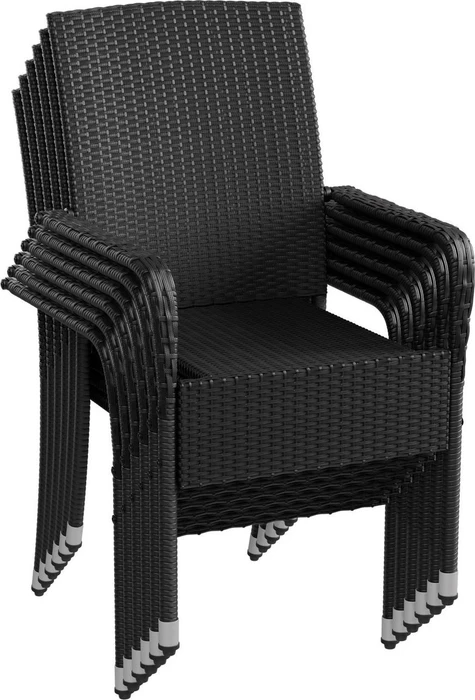Juskys Yoro Gartensessel-Set schwarz