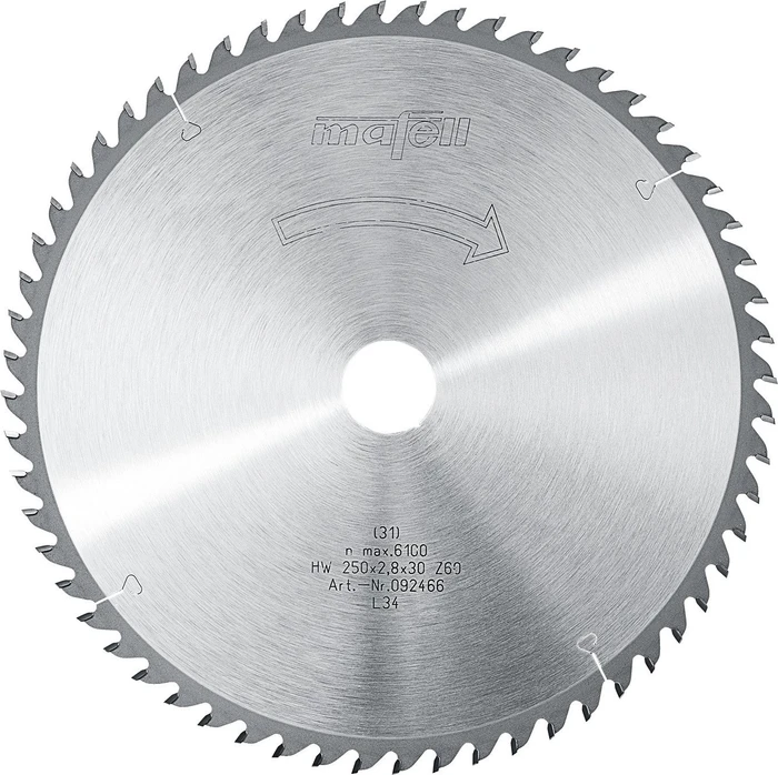 Mafell HM Kreissägeblatt 60Z, 250x1.8x30mm, 1 Stück