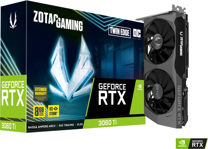 Zotac Gaming GeForce RTX 3060 Ti Twin Edge OC LHR, 8GB GDDR6, HDMI, 3x DP
