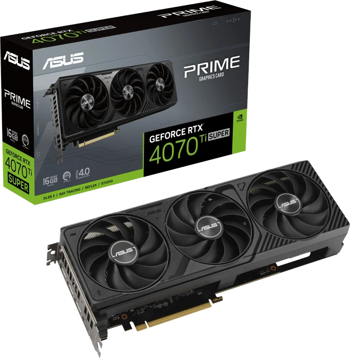 ASUS Prime GeForce RTX 4070 Ti SUPER, PRIME-RTX4070TIS-16G-GAMING, 16GB GDDR6X, HDMI, 3x DP