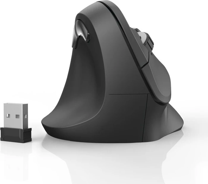 Hama EMW-500L Vertical Wireless Maus schwarz, Linkshänder, USB