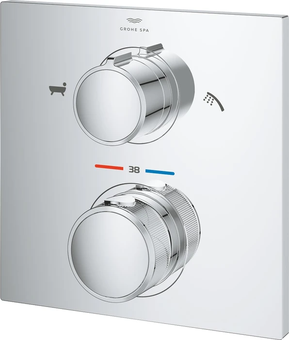 Grohe Allure Thermostat-Wannenbatterie mit integrierter 2-Wege-Umstellung chrom