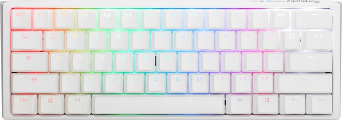 Ducky One 3 Mini PBT, LEDs RGB, Pure White, MX SPEED RGB Silver, USB, US