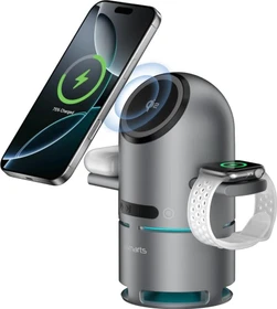 4smarts Qi2 Ladestation ChargeBot Sound grau