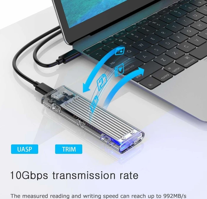 Orico TCM2-C3, silber/transparent, USB-C 3.1