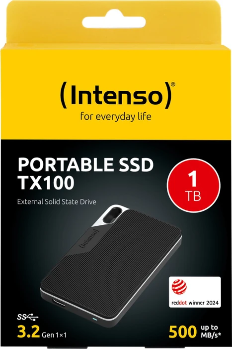 Intenso Externe SSD TX100, schwarz, 1TB, USB-C 3.0