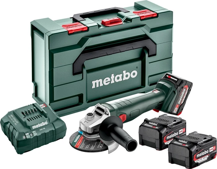 Metabo W 18 L 9-125 Quick Akku-Winkelschleifer inkl. Koffer + 3 Akkus 4.0Ah