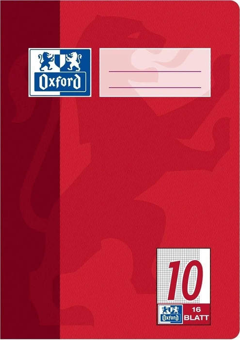 Oxford Schulheft, A5, Lineatur 10, rot, 16 Blatt