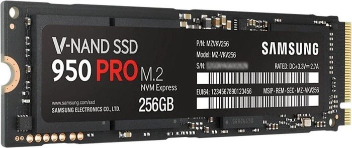 Samsung SSD 950 PRO 256GB, M.2 2280 / M-Key / PCIe 3.0 x4