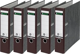 Leitz Qualitäts Ordner 2-Ring 180° Klimaneutral, 80mm, A4, schwarz/braun, 20er-Pack