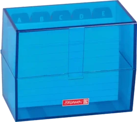 Brunnen Karteibox, A7, azurblau/transparent, inkl. 100 Karteikarten