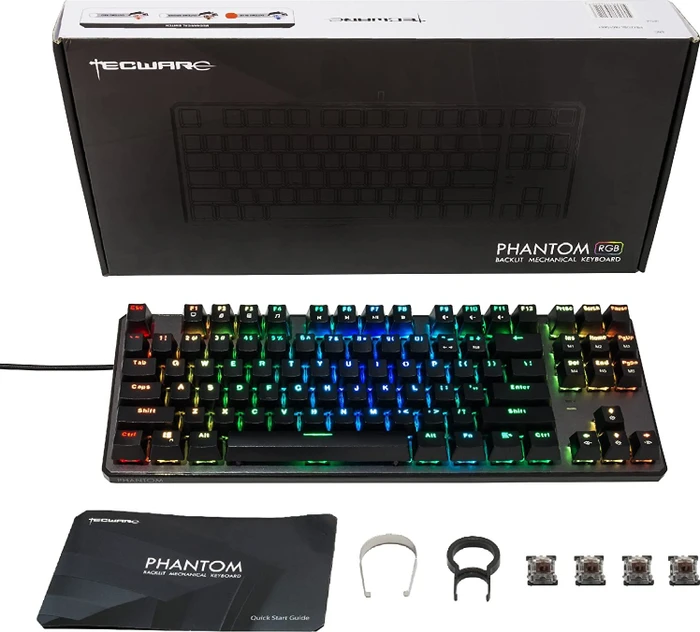 Tecware Phantom 87 TKL, LEDs RGB, Outemu Red, USB, US