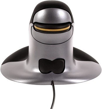 Fellowes Penguin beidhändige vertikale Maus, kabelgebunden, Größe S, schwarz/silber, USB