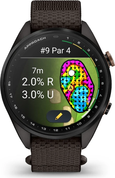 Garmin Approach S72 43mm carbon gray-heritage bronze dlc titanium/pebble grey