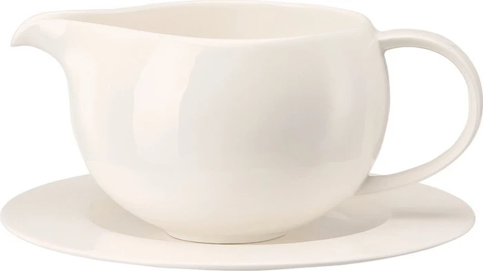Rosenthal Brillance Bone China Weiss Sauciere mit Untertasse, 2-tlg.