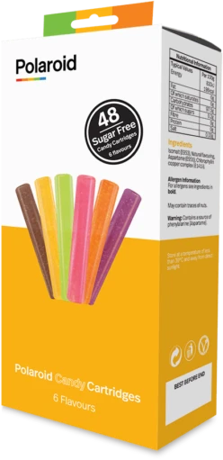 Polaroid3D Candy Cartridges essbares 3D-Druck Material mit 6 Geschmacksrichtungen 6 Flavours, braun/gelb/grün/rosa/orange/violett, Stick, 144g, 48er-Pack