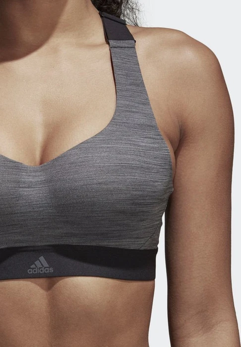 adidas Stronger For It Racer-Back Heather Sport-BH dark grey heather/black (Damen)