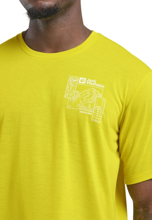 Jack Wolfskin Vonnan Graphic Funktionsshirt kurzarm explore chartreuse (Herren)