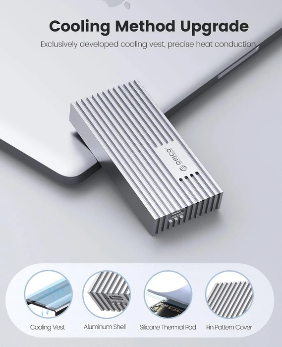 Orico 40Gbps USB4 NVMe Enclosure, silber, USB4