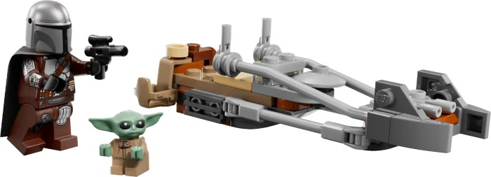 LEGO Star Wars - Der Mandalorianer und Grogu auf ihrem Speeder Bike