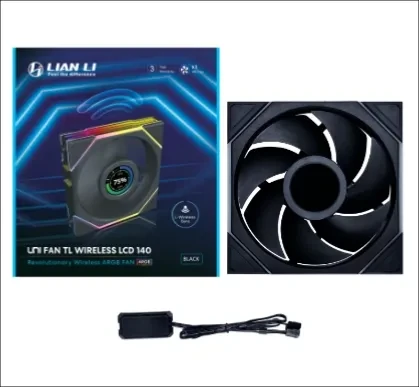 Lian Li Uni Fan TL LCD Wireless 140 RGB, schwarz, LED-Steuerung, 140mm