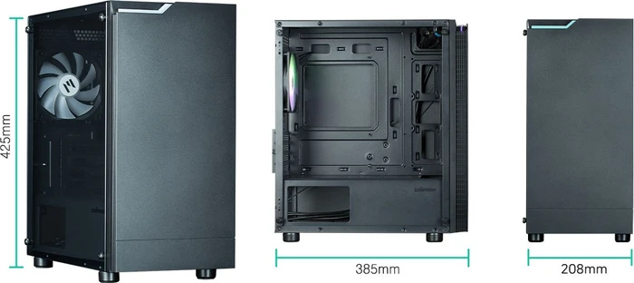 Zalman T4 Plus Black, Glasfenster