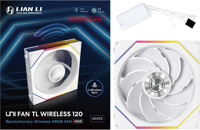 Lian Li Uni Fan TL Wireless 120 RGB Reverse Blade, weiß, 120mm