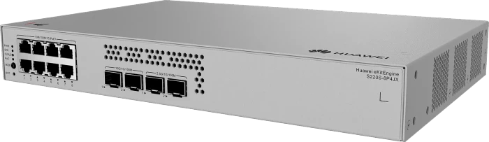 Huawei eKit SME Network eKitEngine S220S Series Desktop Gigabit Managed Switch, 8x RJ-45, 2x SFP, 2x SFP+, 128W PoE+