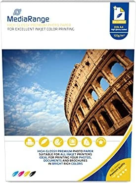 MediaRange Fotopapier hochglänzend weiß, A4, 160g/m², 100 Blatt