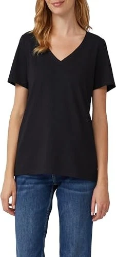 s.Oliver Flammgarn V-Neck T-Shirt kurzarm schwarz (Damen)