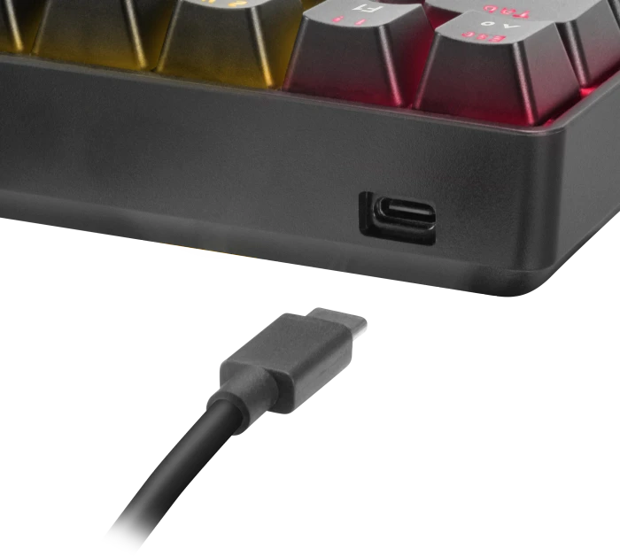 Speedlink Atmos RGB Regenbogen 60% Gaming Keyboard, schwarz, LEDs RGB, Jixian BROWN, USB, DE