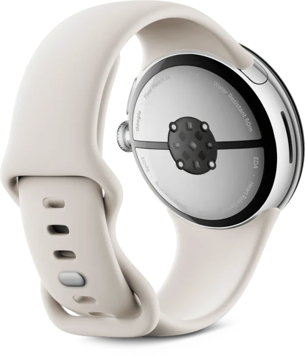 Google Pixel Watch 3 (LTE) 45mm Polished Silver mit Sportarmband Porcelain