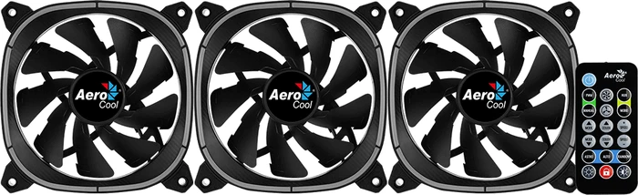 AeroCool Astro 12 Pro ARGB, LED-Steuerung, Fernbedienung, Lüftersteuerung, 120mm, 3er-Pack