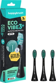 HappyBrush Schall Vibe 3 Ersatzbürste black mint, 3 Stück