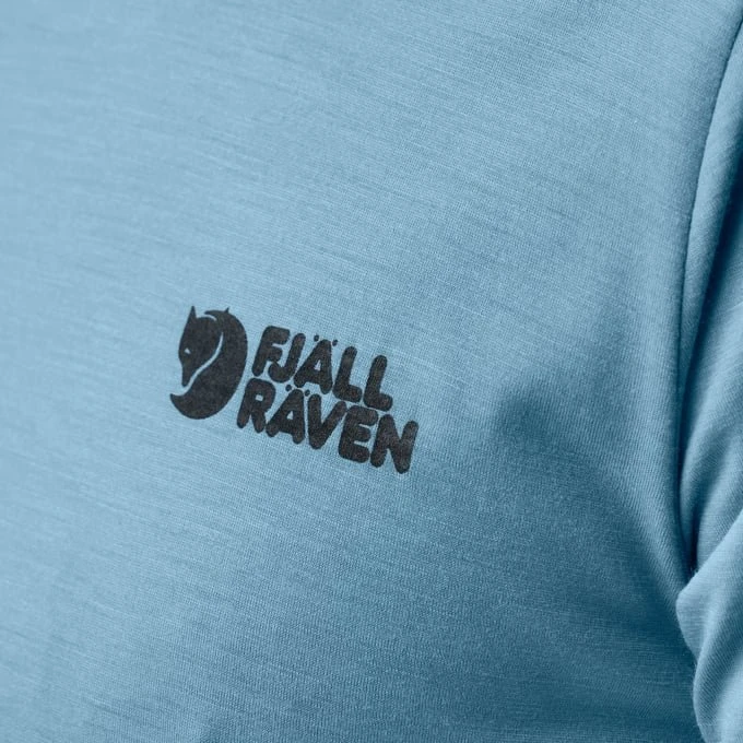 Fjällräven Abisko Wool Logo Funktionsshirt kurzarm dawn blue (Herren)