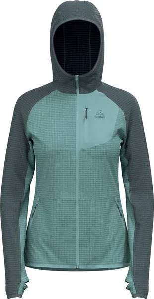 Odlo Ascent Midlayer Hooded Zip Funktionsjacke arctic/dark slate (Damen)