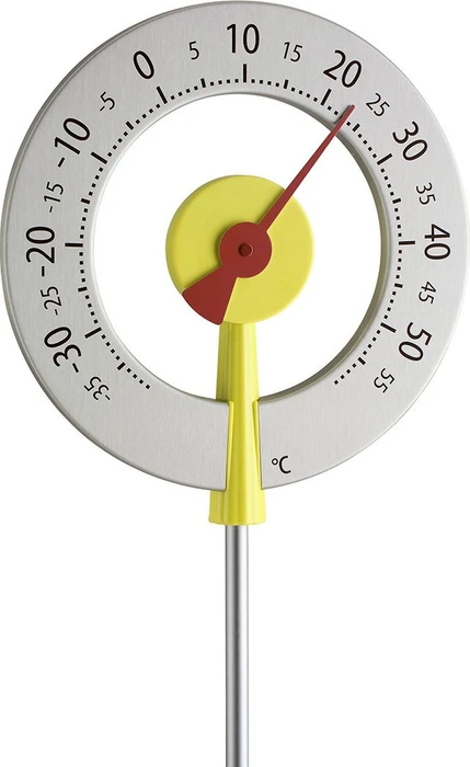 TFA Dostmann Lollipop Gartenthermometer Wetterstation silber/rot, analog