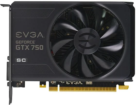 EVGA GeForce GTX 750 Superclocked, 1GB GDDR5, DVI, HDMI, DP