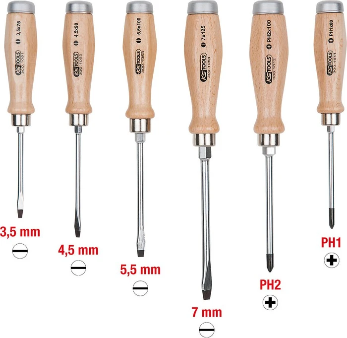 KS Tools ERGOTORQUE WOODmax Schraubendrehersatz, 6-tlg.