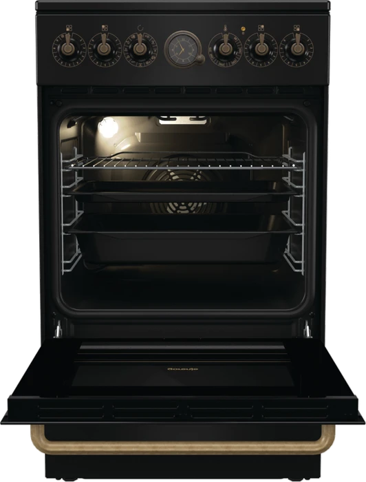 Gorenje GECS5B70CLB Elektroherd mit Glaskeramik-Kochfeld