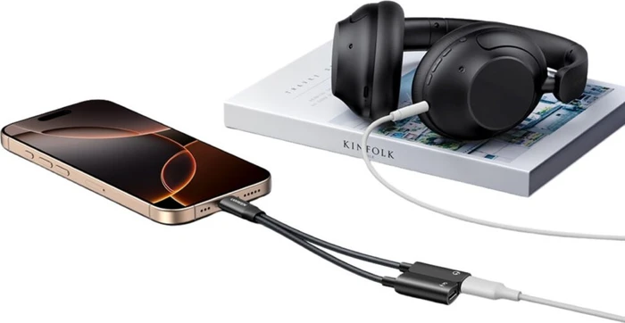 Ugreen USB-C Splitter/Audio-Adapter Y-Kabel, 60W, USB-C [Stecker] auf 2x USB-C [Buchse], 0.1m, schwarz