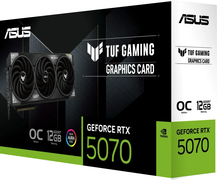ASUS TUF Gaming GeForce RTX 5070 OC, TUF-RTX5070-O12G-GAMING, 12GB GDDR7, 2x HDMI, 3x DP
