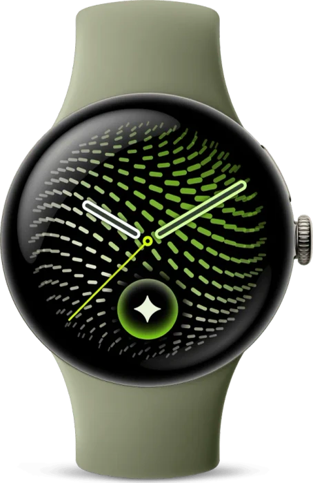 Google Pixel Watch 5 (Wi-Fi) 41mm satin pyrite mit Sportarmband olive