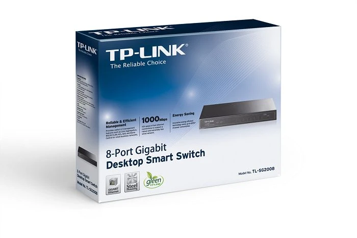 TP-Link TL-SG2000 Desktop Gigabit Smart Switch, 8x RJ-45