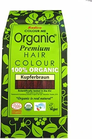 Radico Colour Me Organic temporäre Haarfarbe Kupfer Braun, 100g
