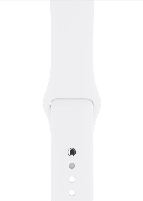 Apple Watch Series 3 (GPS) Aluminium 42mm silber mit Sportarmband weiß
